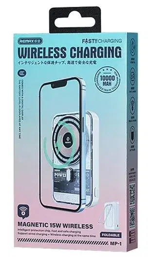 Remax MP-1 10 000 mAh Magnetic Power Bank White