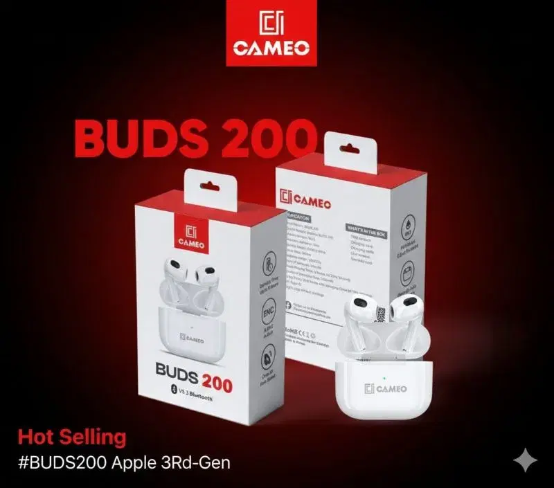 Cameo BUDS 200 True Wireless Stereo Earbuds Double Moving-coil HD Sound Long Battery Life 3D Deep Bass Sound Quality