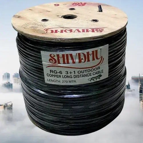 SHIVDHU CCTV CABLE 3+1 COPPER 270Mt RG-6 OUTDOOR SHIVDHU