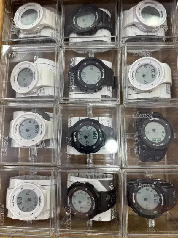 Superme digital sports watches.