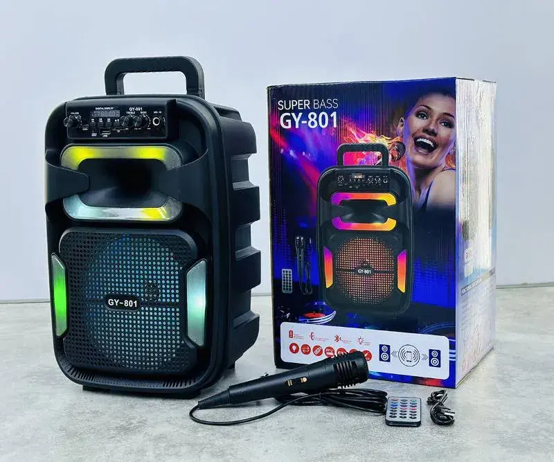 SING Real GY-801 Caixa De Som 8-inch Stand Portable Speaker Hi-Fi System Karaoke Speaker with Mic