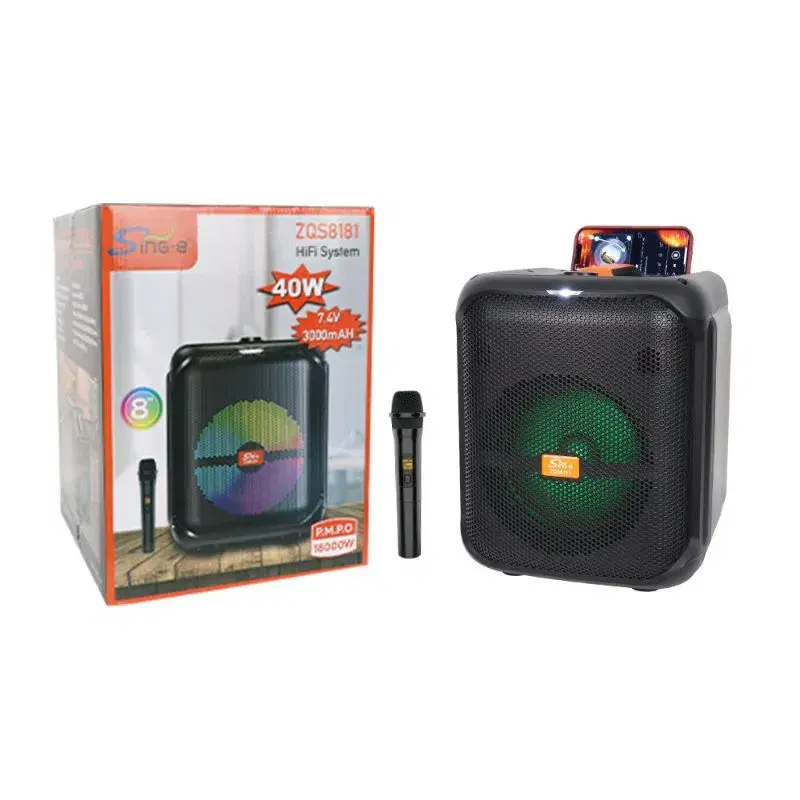SING ZQS8181 High Quality Audio Speakers: Dual 8 Inch Portable Party Speakers, Powerful Bass Wireless Speakers