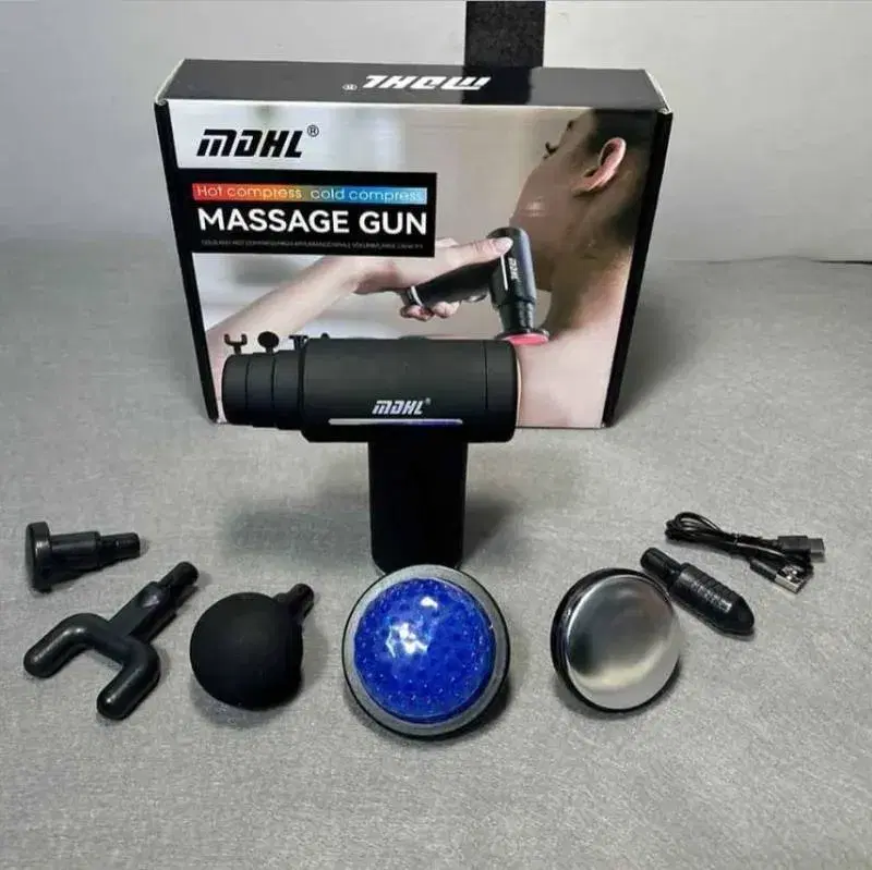 MASSAGE GUN BY MDHL / HOT AND COLD COMPRESS 6 GEAR WITH DIGITAL DISPLAY AND TOUCH SENSOR BUTTON /LONG BATTERY LIFE.