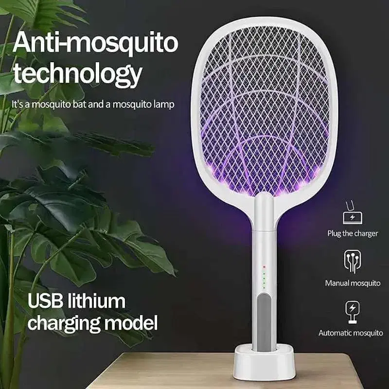 Gecko 2 in 1 Rechargeable Mosquito Insect Killer Machine bat/Fly Swatter- 400mah battery