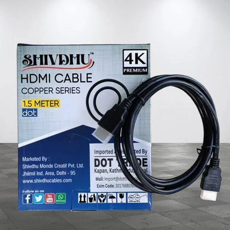 SHIVDHU HDMI Cable 4K 1.5 Mtr. SHIVDHU