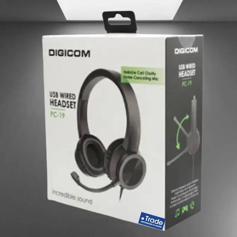 DIGICOM Headphone USB with Mic PC-19 Digicom