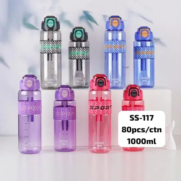 1000ml "Sport Fechs" plastic water bottle, available in various colors and designs.