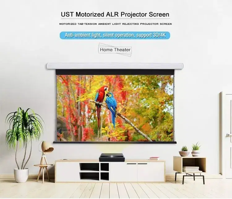 120 Inch 4:3 16:9 Electric Tubular Motor Projection Screen Auto Remote Control Projector Matte White Screen