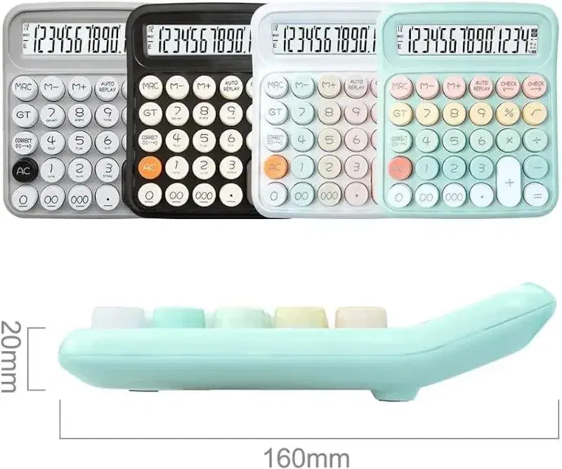 12 Digits INS Korean Dopamine Color Candy Style Calculator Large Display Mechanical Round Button calculator CITI.ZEV CT-013