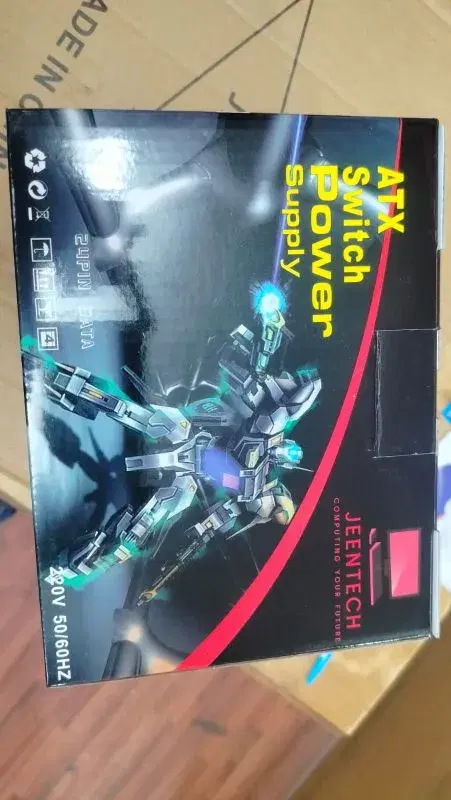 Jeentech ATX Switch Power Supply for desktop computers.