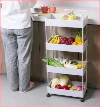 4 Layer Slim Storage Moving Rack Shelf Kitchen Home Bedroom Bathroom Organizer Trolley