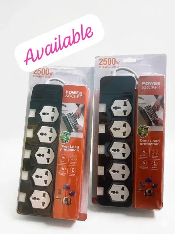 Silvertek- 2500W Multiplug With 3 USB & 5 Charging Port | 3 meter Cable Length | Individual Switch & Surge Protector