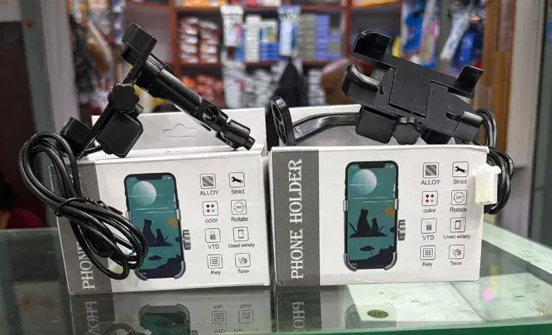 C2 Charging Metal Phone Holder for Bike & Scooter – Secure Mount with Integrated Charging