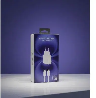 Apple 35W Dual USB-C Port Compact Power Adapter with a USB-C cable.