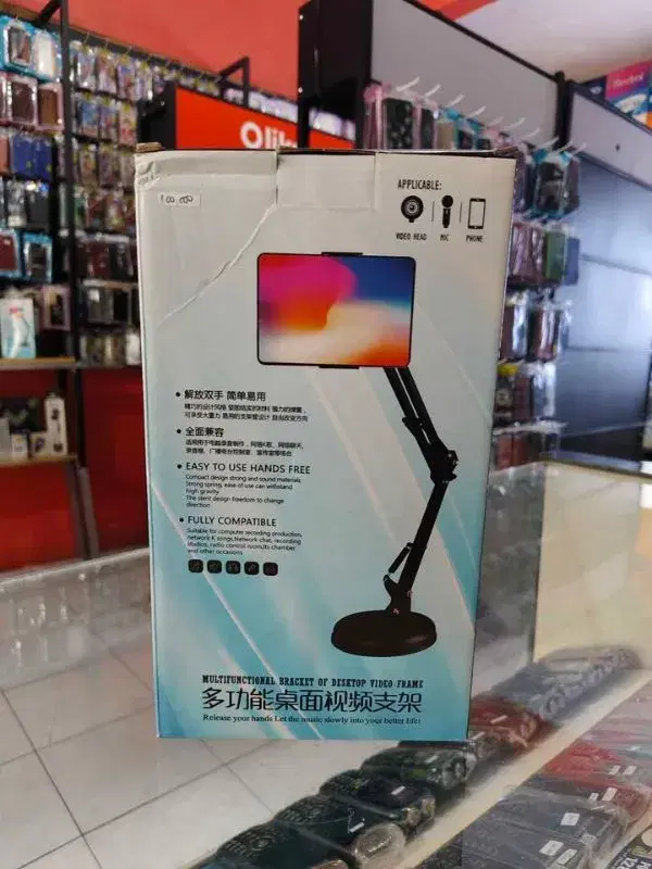 Multifunctional Desktop Video Bracket used to hold tablets, phones, or microphones for hands-free operation.