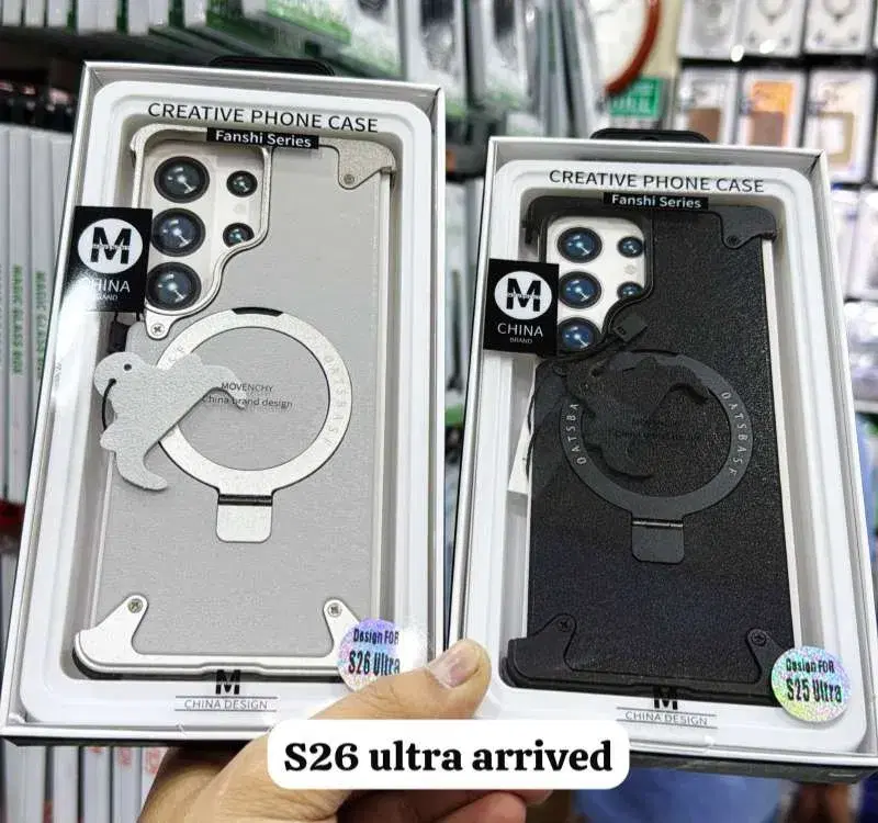 Magsafe phone cases designed for the Samsung Galaxy S25 Ultra, featuring a folding invisible stand.