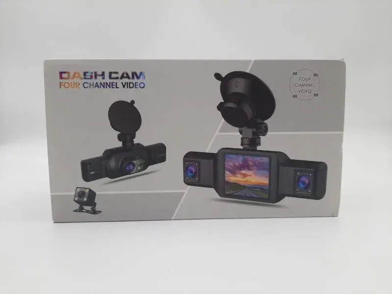 4-channel dash camera 64GB system designed to record the front, rear, and interior of a vehicle.