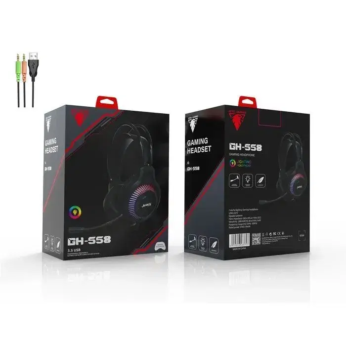Jedel GH-558 Wired USB RGB Gaming Headset with ANC Microphone.