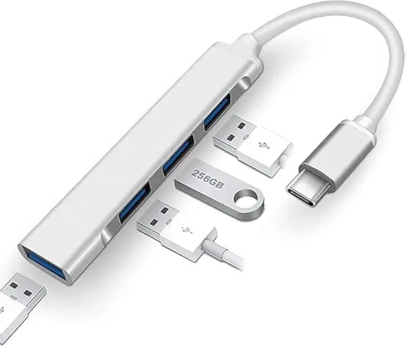 USB-C hub designed to expand a single USB Type-C port into multiple USB-A ports.