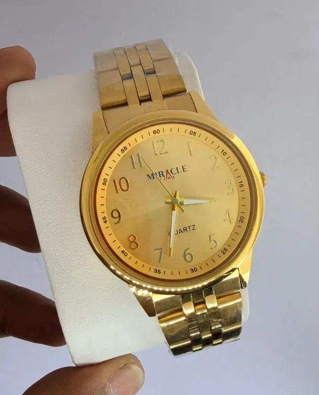 Miracle Time Watch - Gold Chain White Dial