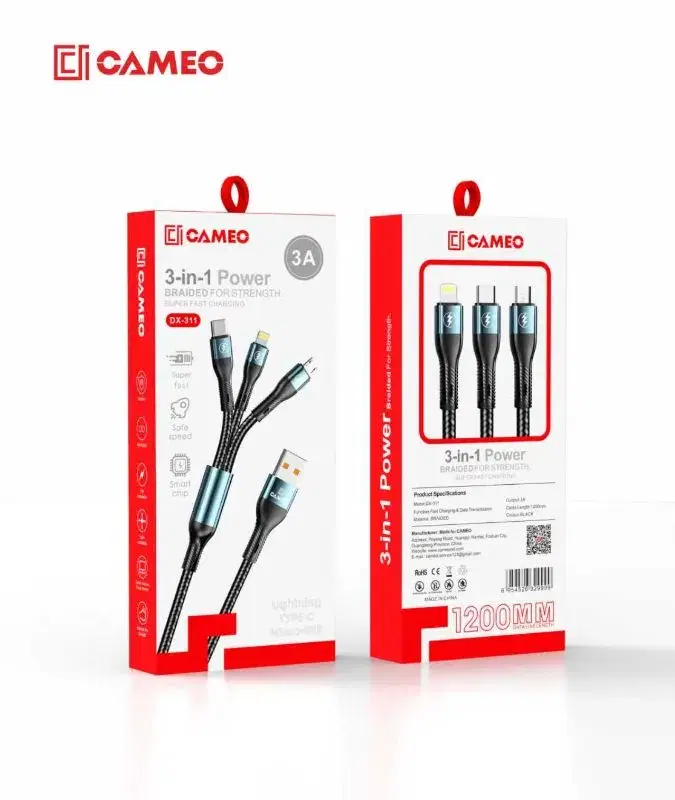 CAMEO | DX-311 3-In-1 Braided cable