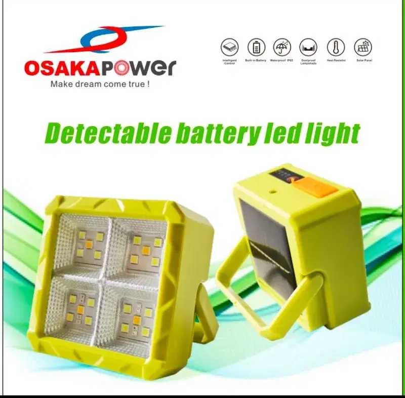 Osakapower GBL detachable battery floodlight, a portable solar and rechargeable LED emergency light.
