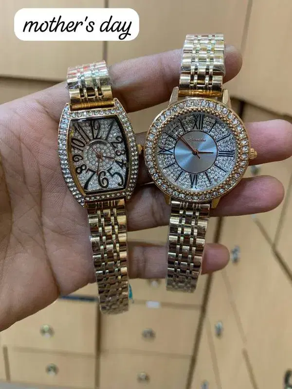 luxury women's wristwatches rose gold-tone dials, stainless steel bracelets