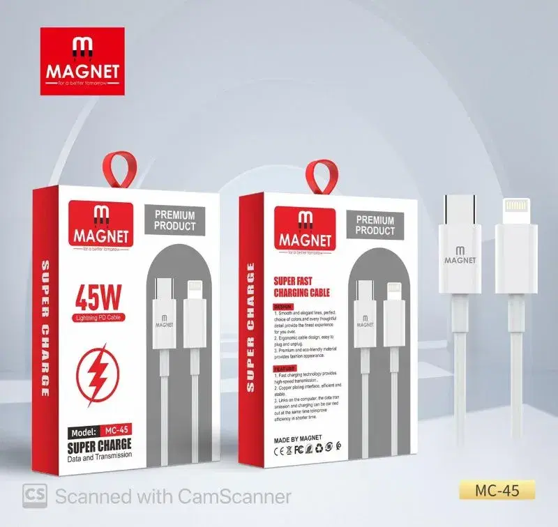 Magnet Cable | 45W PD IP Cable | Model MC 45 | Super Fast Charging Cable