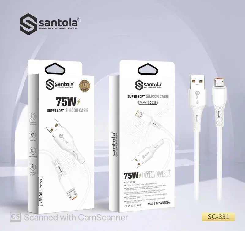 Santola Cable | 75W Micro Data Cable SC 331 | Supercharge and high data transmission speed rate | 6 Months Warranty