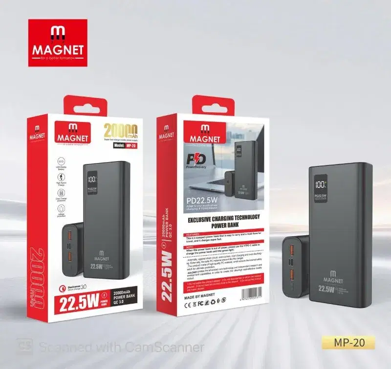 Magnet Powerbank | 20000 mAh Powerbank | PD 22.5W super fast charge | MP 20