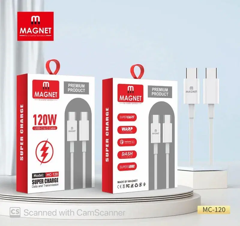 Magnet Cable | Type-C to C cable 120W | MC 120 | Super Fast Charge & Data Transmission