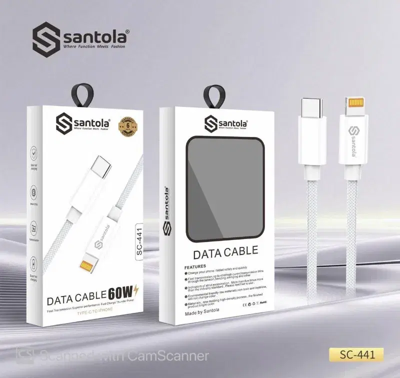 Santola Cable | 60W Type-C To IPH Data Cable | SC 441 | 6 Months Warranty