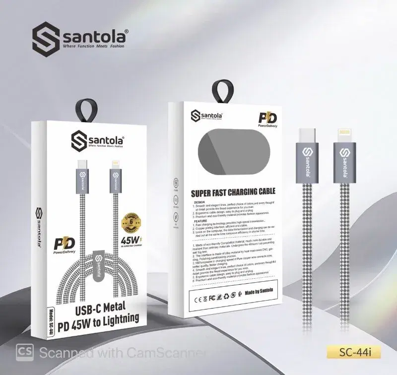 Santola Cable | 45W Type-C To IPH Cable SC 44i | PD superfast Charge | 6 Months Warranty |