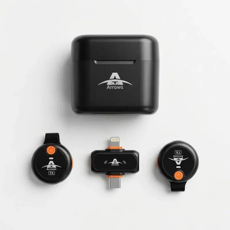 Dual Wireless Microphone I iOS and Android I AI Noise Reduction I Great for content creators | Model Arrows WM33