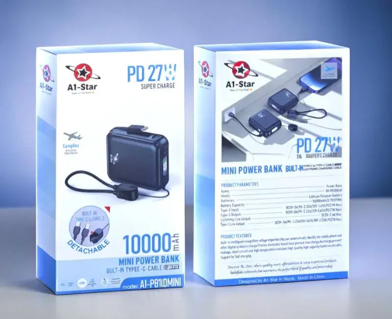 A1 star PB10 mini 10000mah Portable 27W Super Fast Charging power bank