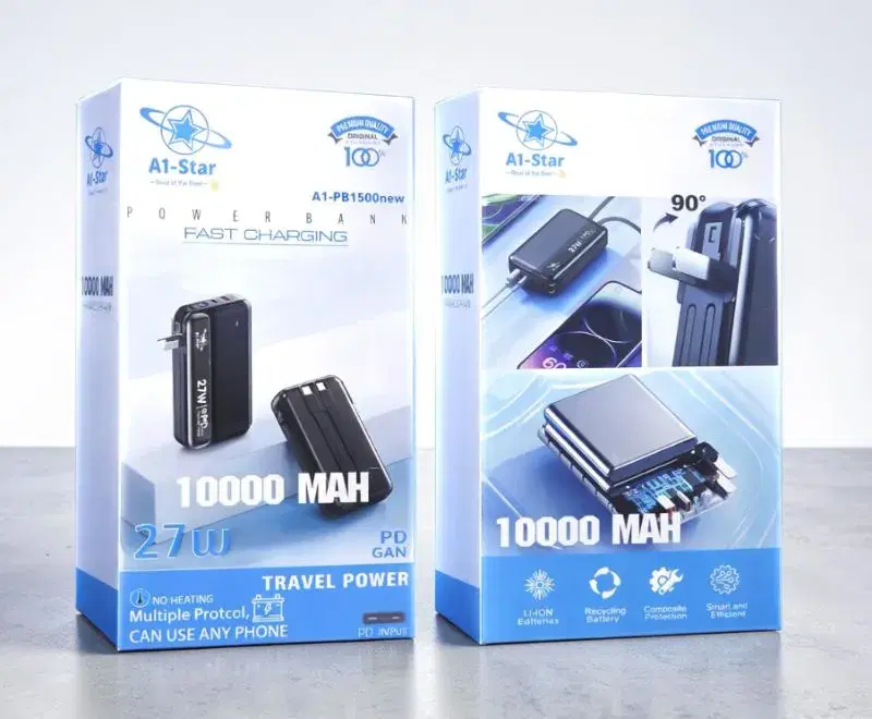 A1 star PB1500 new 10000mah Plug 27W Super Fast Charging power banks