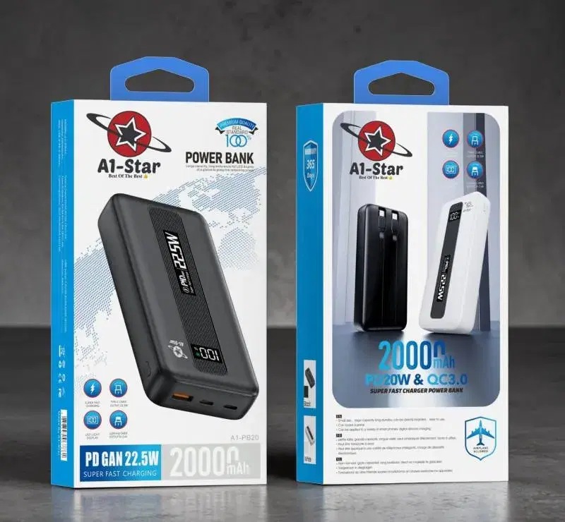 A1 star PB20 20000mah Portable 22.5W Super Fast Charging power banks