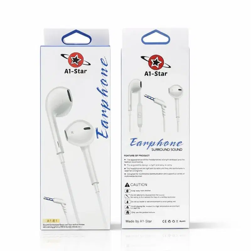 A1 star E1 L-Shape Stereo Earphone