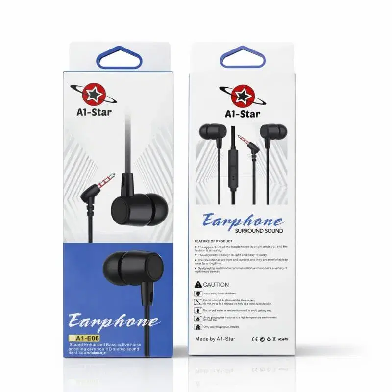 A1 star E06 L-Shape Stereo Earphone