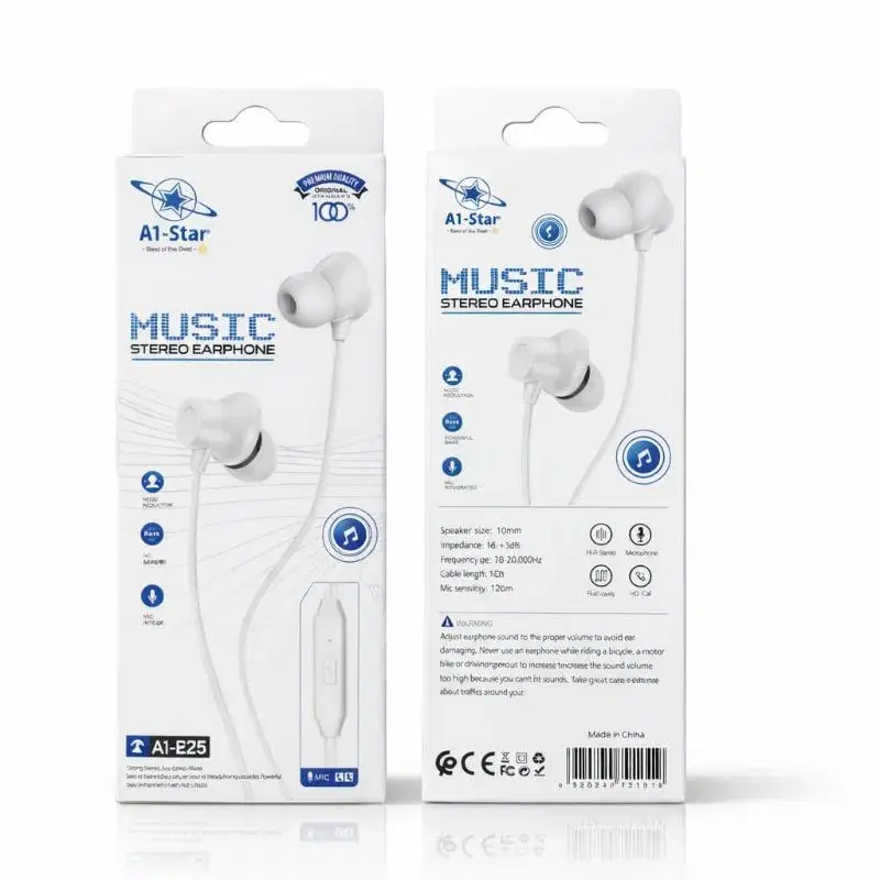 A1 star E25 Stereo Earphone