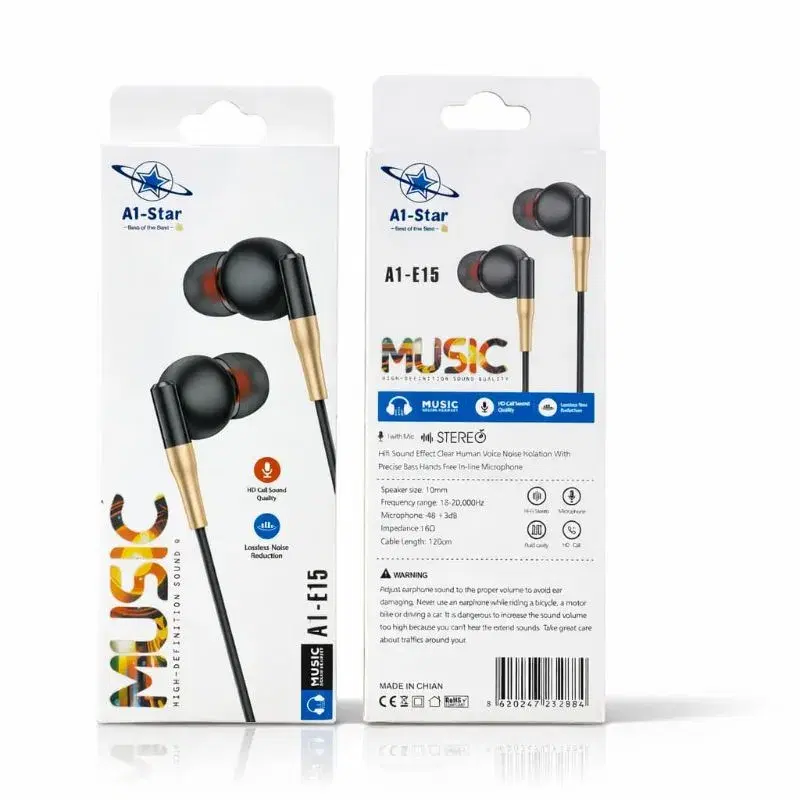 A1 star E15 Stereo Earphone