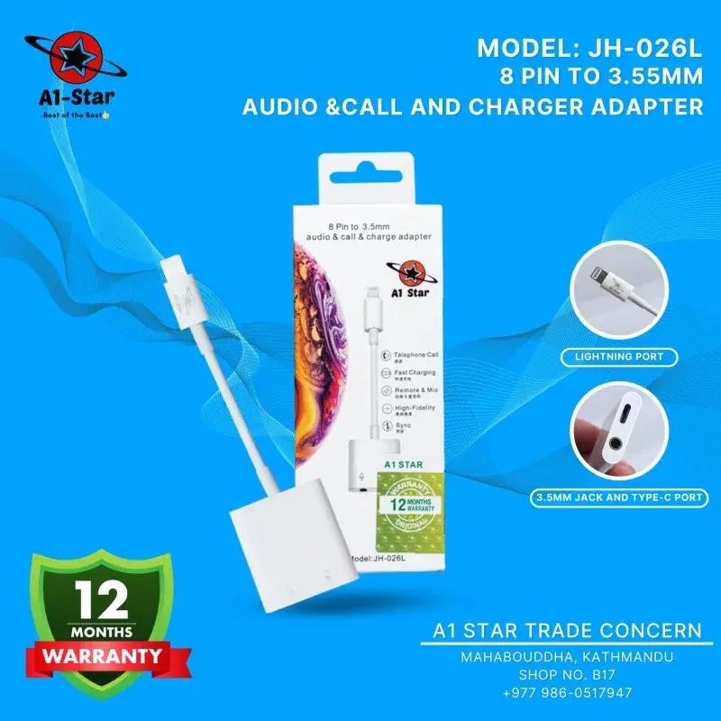 A1 star Splitter Very Good Quality to 3.5mm jack Cable 365 Days Brand Warranty