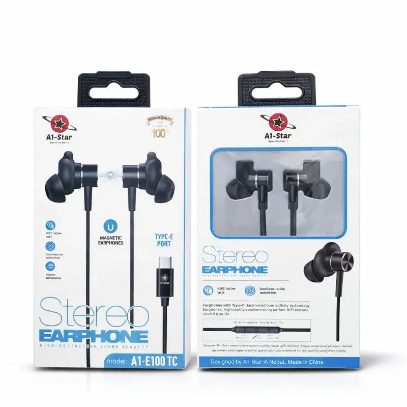 A1 star E100 TC Type C Direct Support Gaming Earphone | 100Days Warranty