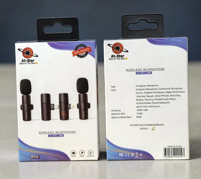 A1 star WM1 Wireless Microphone Best Sound Quality | 6month Warranty
