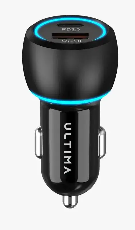 Ultima Rapid 75W Car Adapter PD3.0 and QC3.0 fast charging standards.