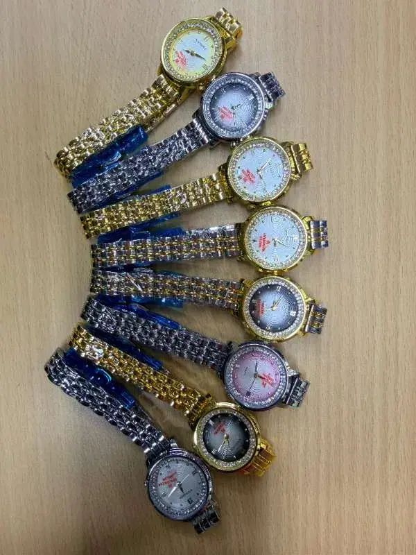 Naviforce women's wristwatches with decorative metal bands and crystal-accented bezels.