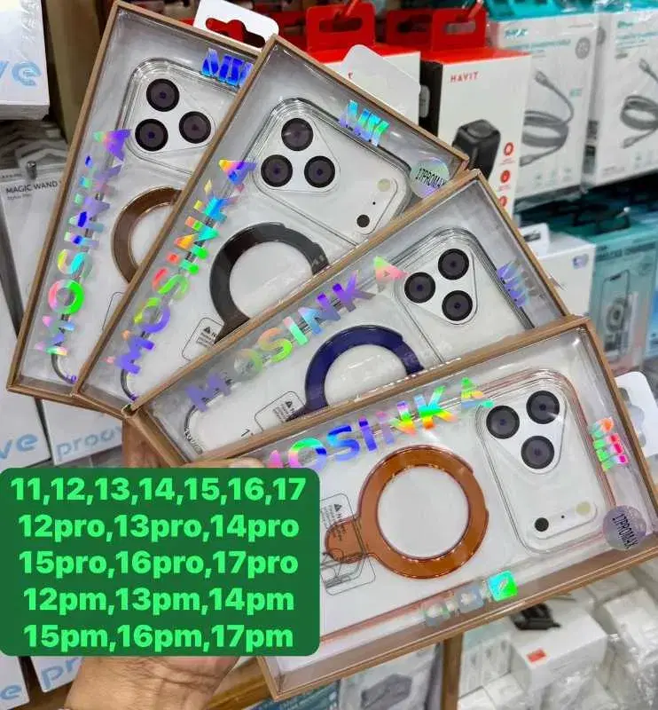 magnetic translucent clear phone cases designed for various iPhone models, including the 11 through 17 Pro Max series.