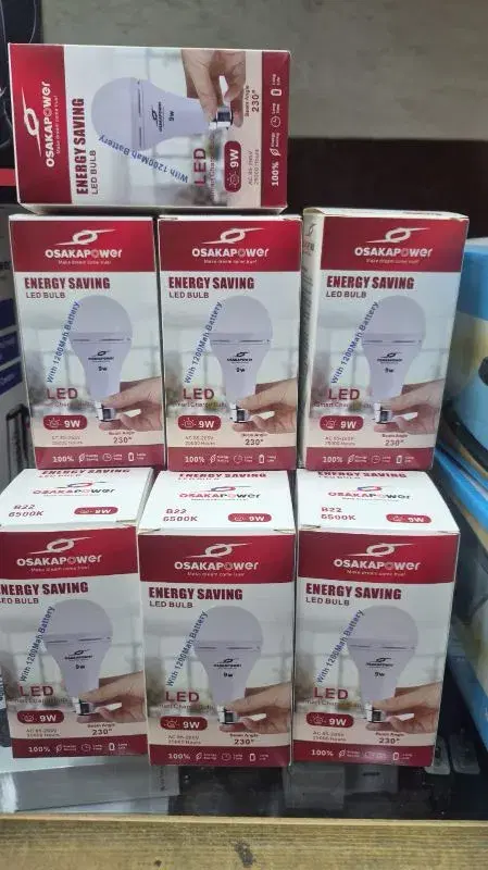 Osaka 9W LED Emergency Light Bulbs that are rechargeable.