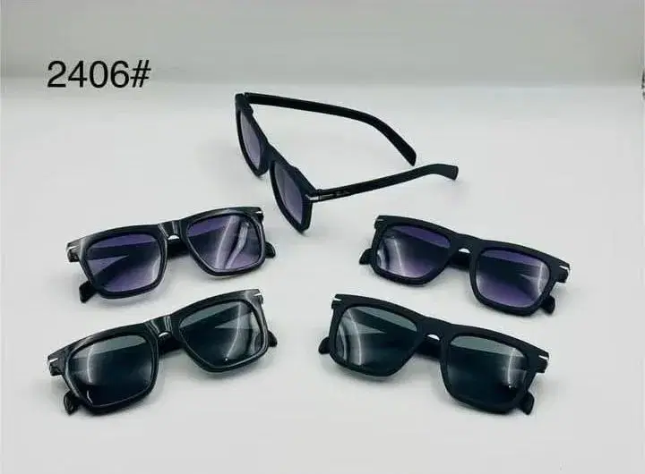 matte black square sunglasses often marketed as unisex fashion eyewear with polarized black lenses.