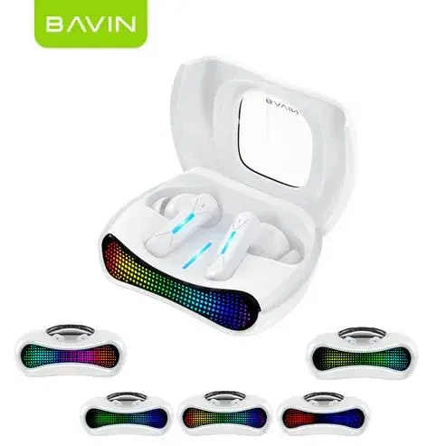 BAVIN BA95 TWS Gaming Earphones ENC w/RGB Lights Hi-Fi Stereo Sound&Touch Control | AI Smart QR Code